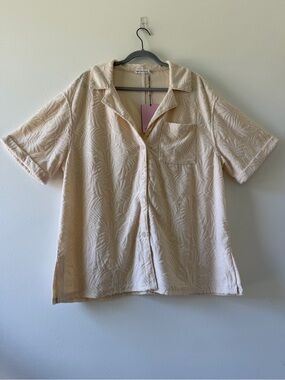 Avec Les Filles textured relaxed fit camp shirt